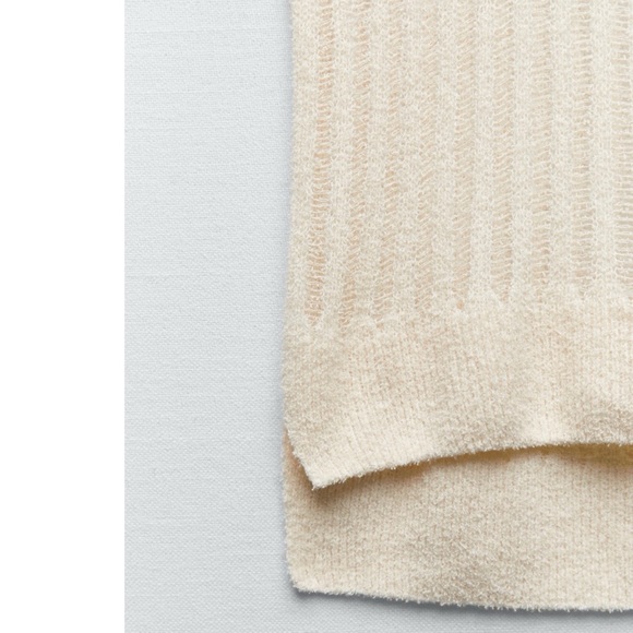 Zara Openwork Knit Top Size Small - Picture 4 of 6